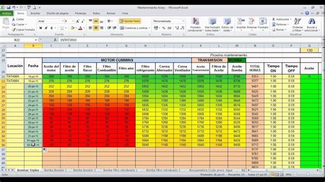 Tutorial Plan Mantenimineto A Equipos En Excel Youtube