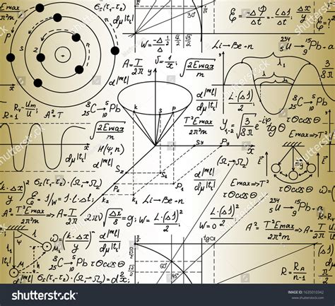 Scientific Math Vector Seamless Pattern Handwritten Stock Vector