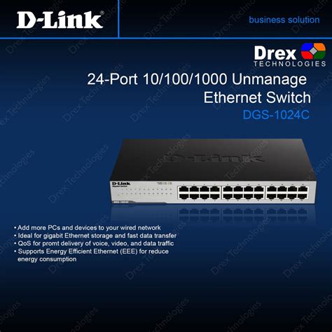 D Link Dgs C Port Gigabit Rackmount Unmanaged Metal Switch