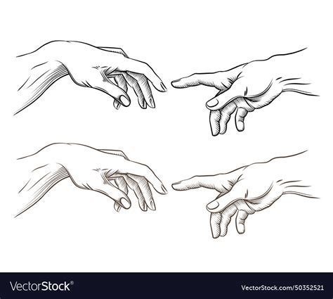 Adam hand of god like creation Royalty Free Vector Image