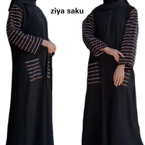 HITAM Abaya Gamis Black Maxy Dress Embroidery Fashion Muslim Dubai Ziya