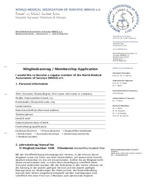 Fillable Online Mitgliedsantrag Membership Application Fax Email