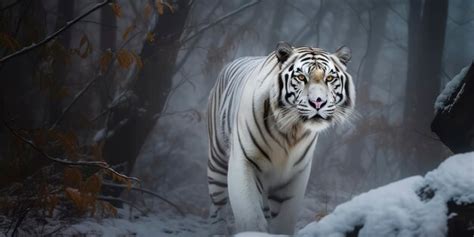 Premium AI Image | White tiger in the snow