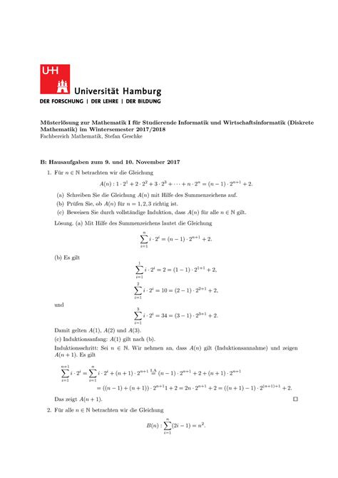 Blatt 3 Dm Loesung Lösungen Zu Den Übungen Aus Ws2018 2019 M ̈ Usterl ̈ Osung Zur Mathematik