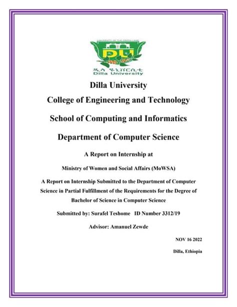 Computer Science Internship Report Pdf