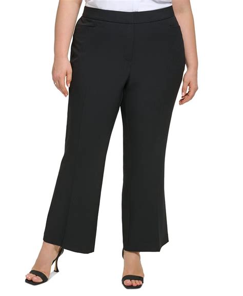 Calvin Klein Plus Size High Rise Wide Leg Pants Macys