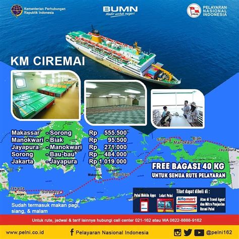 Jadwal Kapal Pelni Ciremai Bulan Januari Dan Harga Tiketnya