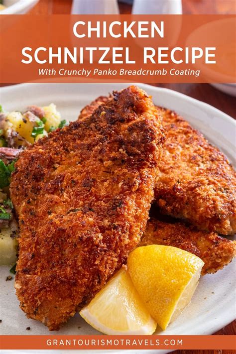 Chicken Schnitzel Recipe With Crunchy Panko Breadcrumbs Recipe Schnitzel Recipes Chicken