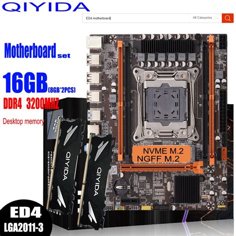 QIYIDA Kit De Placa Base X99 Con Intel LGA2011 3 2x8GB 16GB