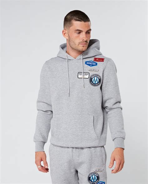 Grey Marl Og Badge Mercier Hoodie Mercier