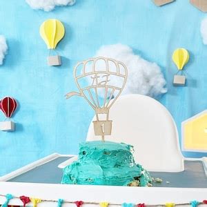 Hot Air Balloon Cake Topper Hot Air Balloon Decorations Personalized Birthday Cake Topper Hot
