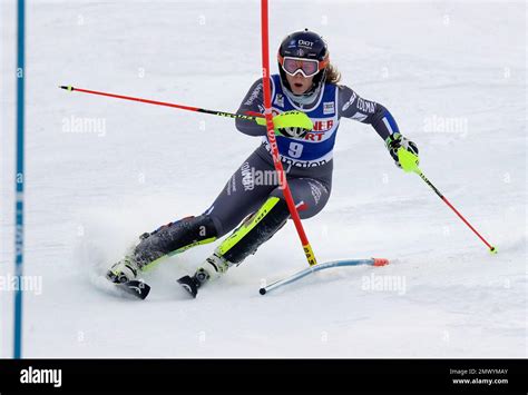 Anne Sophie Barthet Of France Competes During Her First Run In The