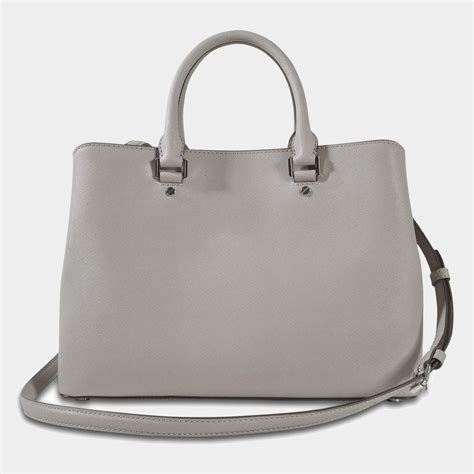 Michael Michael Kors Savannah Large Satchel Bag In Pearl Grey Saffia