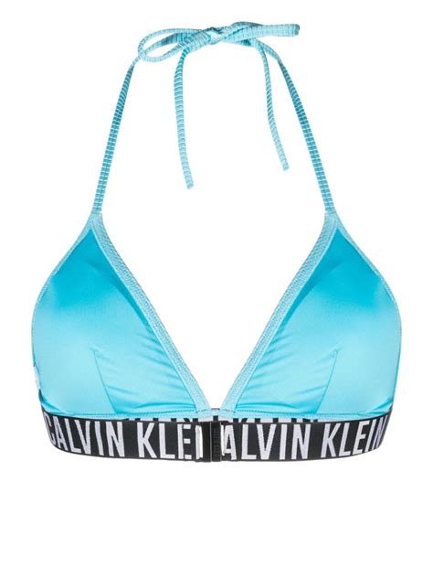 Calvin Klein Logo Underband Halterneck Bikini Top Farfetch