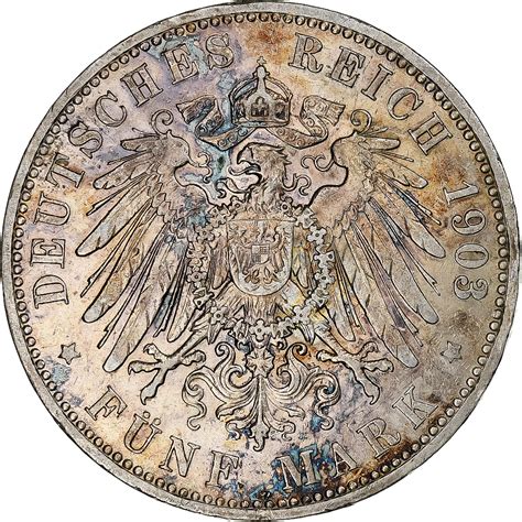 GERMANY EMPIRE Wilhelm II 5 Mark 1903 Berlin Silver KM 523