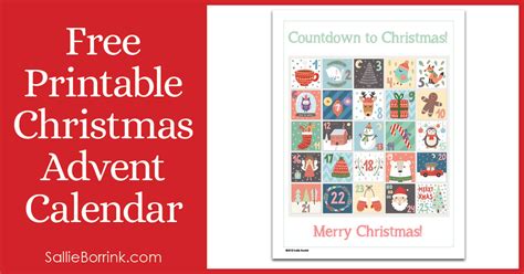 Printable Christmas Advent Calendar