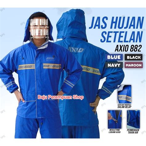 Jual Jas Hujan Axio Original Setelan Jaket Celana Mantel Ujan