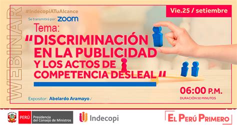 Webinar Gratuito INDECOPI Discriminación en la publicidad y los