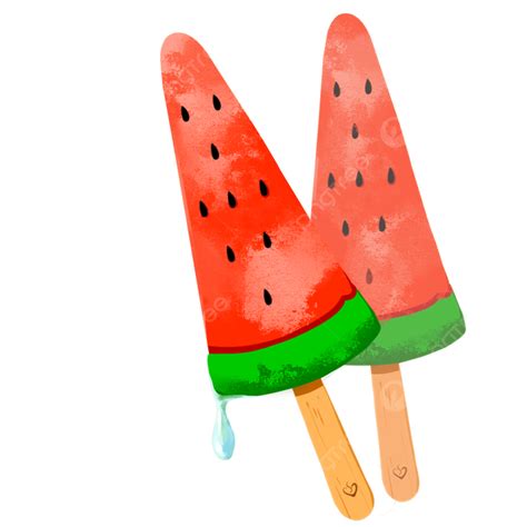 Watermelon Popsicles PNG Picture Cartoon Summer Watermelon Popsicle