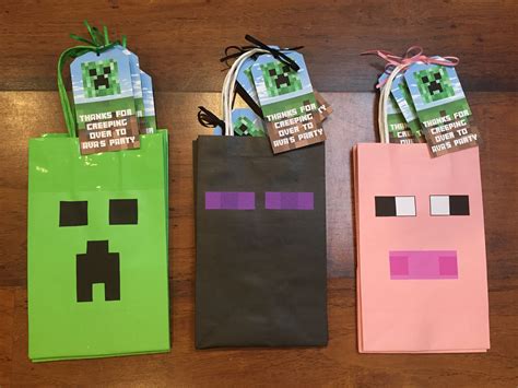 Minecraft Favor Bags Minecraft Birthday Party