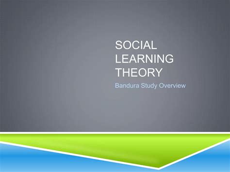 Social Learning Theory Power Point Ppt