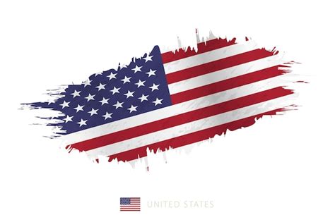 Premium Vector Painted Brushstroke Flag Of Usa With Waving Effect