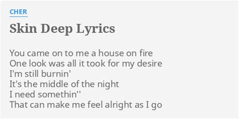 Skin Deep Lyrics By Cher You Came On To