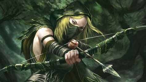 1600x900px | free download | HD wallpaper: Fantasy Archer, arrow, woods, girl, forest, warrior ...