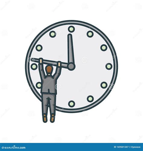 Businessman Turning Back Time On Clock Vector Illustration Stock Vector