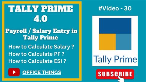 Payroll Entry In Tally Prime 4 0 How To Maintain Salary Payroll In