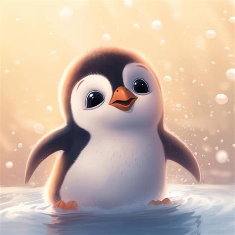 Premium AI Image | Adorable Anime Penguin A Cute and Playful Baby ...