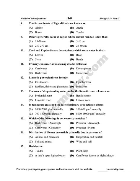 Solution Some Major Ecosystems Biology Nd Year Mcqs Studypool