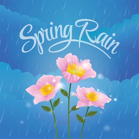 Spring Flower in Rain 5184338 Vector Art at Vecteezy