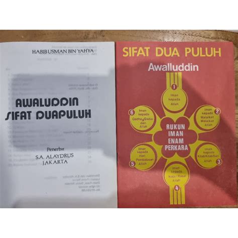 Jual Kitab Sifat 20 Sifat Dua Puluh Arab Melayu Terjemah Ilmu Tauhid