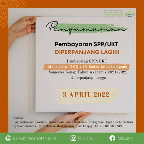 Perpanjangan Permbayaran Spp Ukt Tahun Akademik Diperpanjang