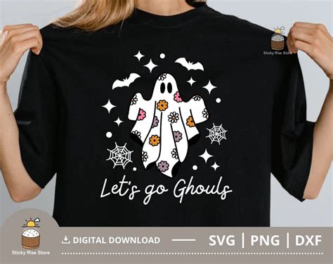 Let S Go Ghouls Svg Png Spooky Season Svg Daisy Svg Floral Ghost Svg