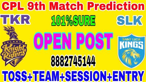 Cpl Th Match Prediction Today Match Trinbago Vs Saint Lucia Kings Open