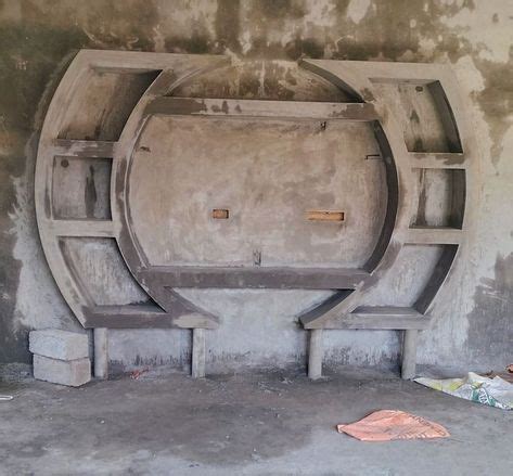 tv wall design cement work