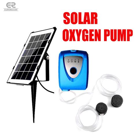 Solar Powered Dc Charging Oxygenator Aquarium Fish Oxygen Pump Pond