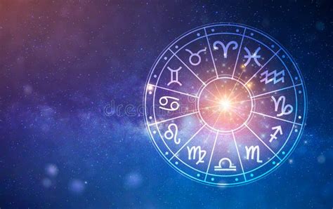 Sinais De Zodiac Dentro Do Círculo Horóscopo Astrologia No Céu