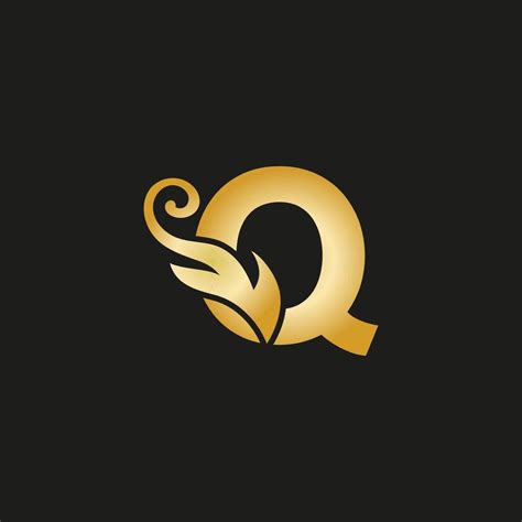 Gold Luxury Letter Q Logo Q Logo With Graceful Style Vector File