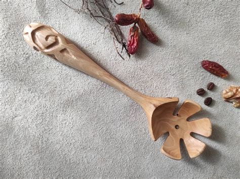 Handmade Wooden Pasta Spoon Spaghetti Spoon Hand Carved Etsy