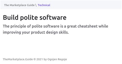 Build Polite Software The Marketplace Guide