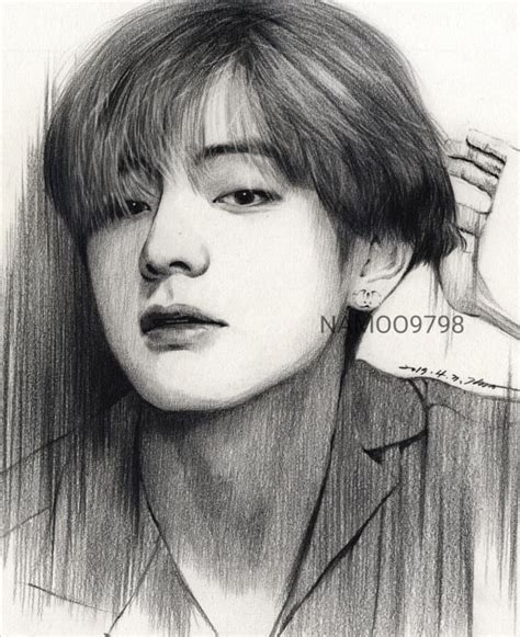 Kim Taehyung 😘😍🥰💜💜 Bts Drawings Celebrity Drawings Bts V Portrait