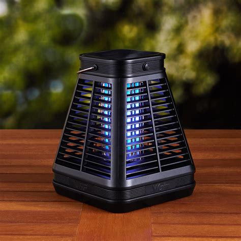 Vgf Black Solar Power Bug Zapper Mosquito Eliminator Portable Led Lamp