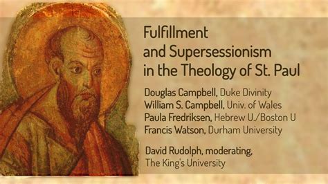 Fulfillment and Supersessionsism in the Theology of St. Paul - YouTube