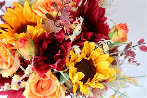 Sunflower Bouquet Fall Bouquet Artificial Bouquet Wedding - Etsy