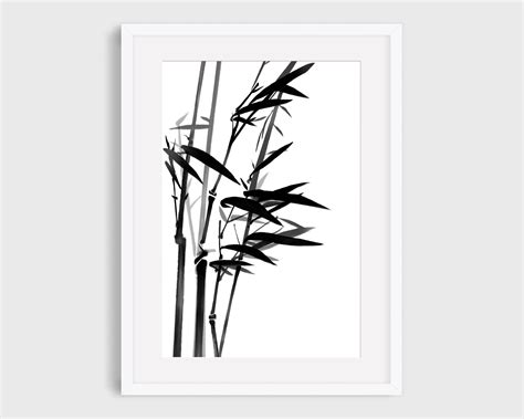 Bamboo Painting Black And White