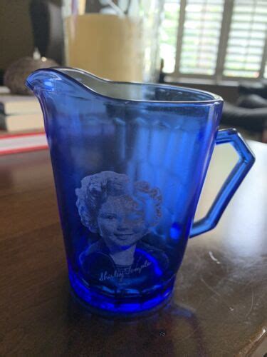 Vintage Shirley Temple Cobalt Blue Creamer Pitcher Glass By Hazel Atlas Ebay