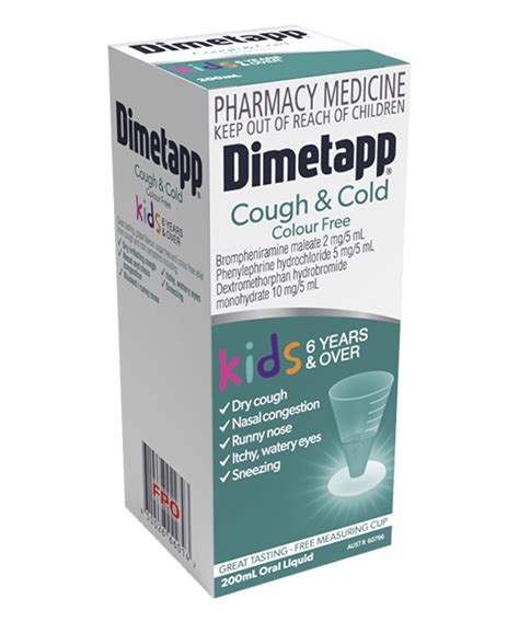 Dimetapp Cough and cold Kids 6 years and over colour free